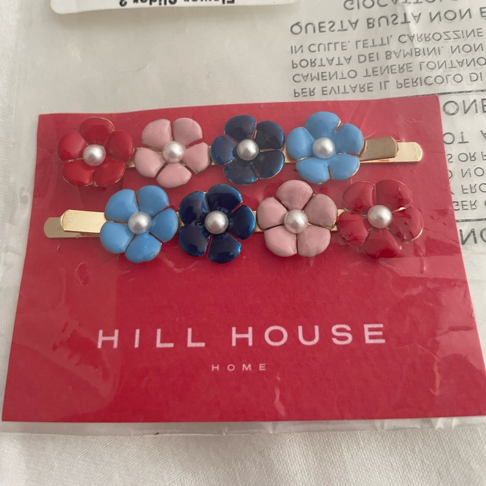 NIB Hill House floral gem hair slides